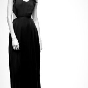 Elegant Black Evening Dress/ Peekaboo Maxi Dress